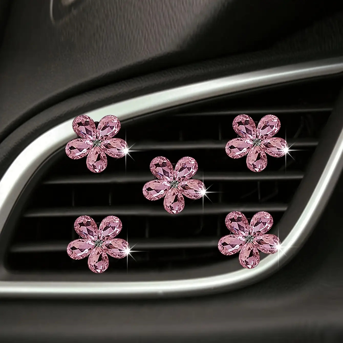 Car Accessories Evil Eye - 5 stuks Bling Crystal Flower Auto