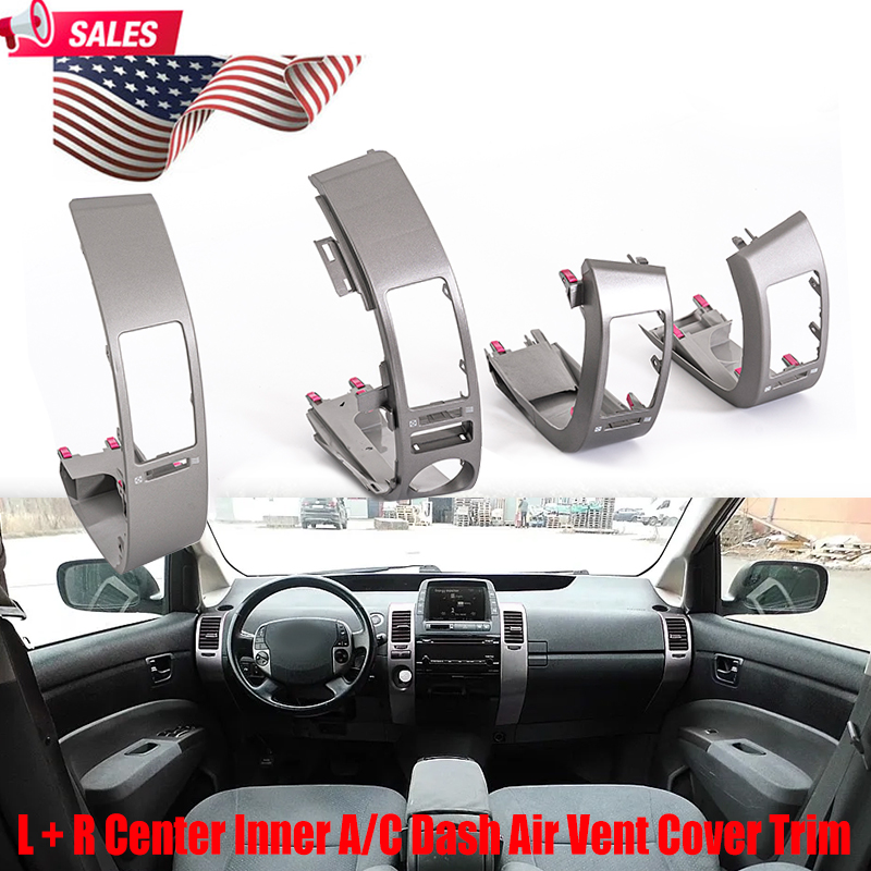 Car Accessories Dashboard - 4-delige zilvergrijze dashboard luchtrooster afdekplaat voor