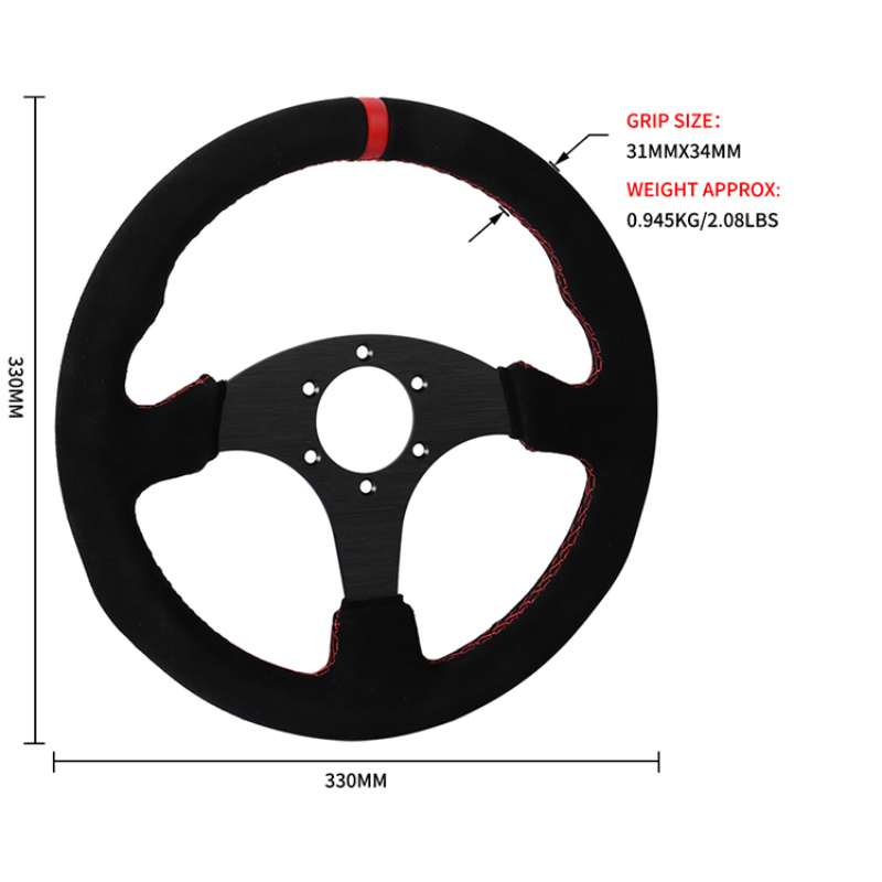 Car Accessories Racing - Suède race-stuurwielondersteuning met aangepaste logo auto-interieur