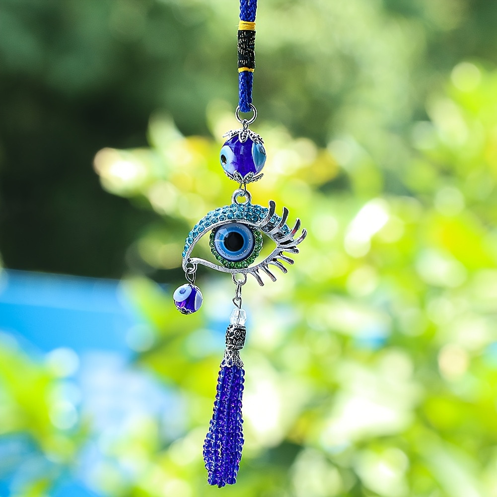 Car Accessories Evil Eye - 1 stuk blauwe betoverende oogkwast autohanger