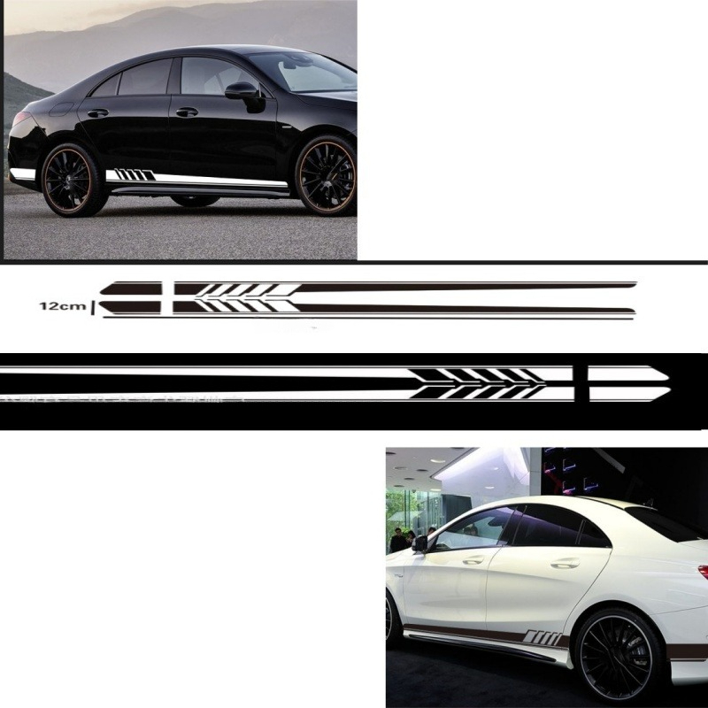 Car Accessories Racing - Auto Side Streep Vinyloverdrukplaatjesticker voor Mercedes