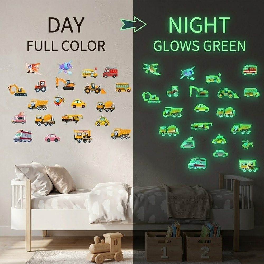Lichtgevende auto wandsticker  - Car Accessories For Boys recensie en prijs